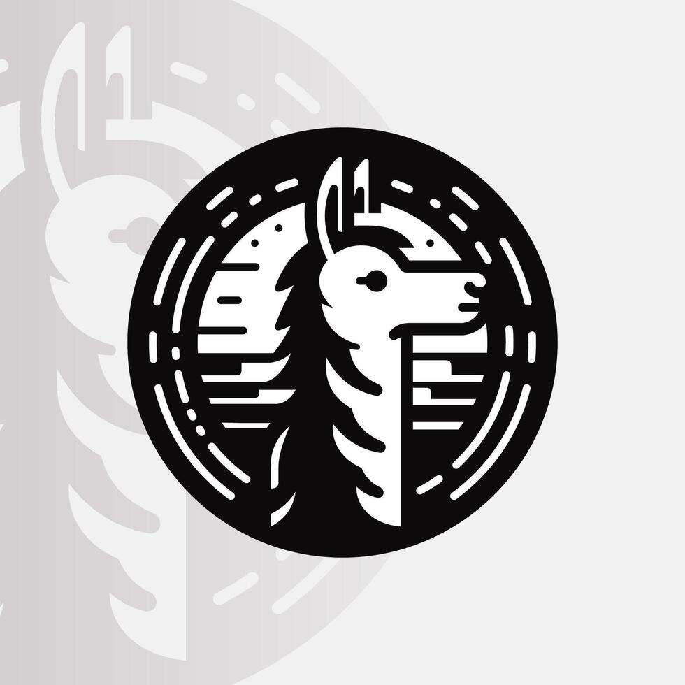Alpaca logo on isolated background v24 vector