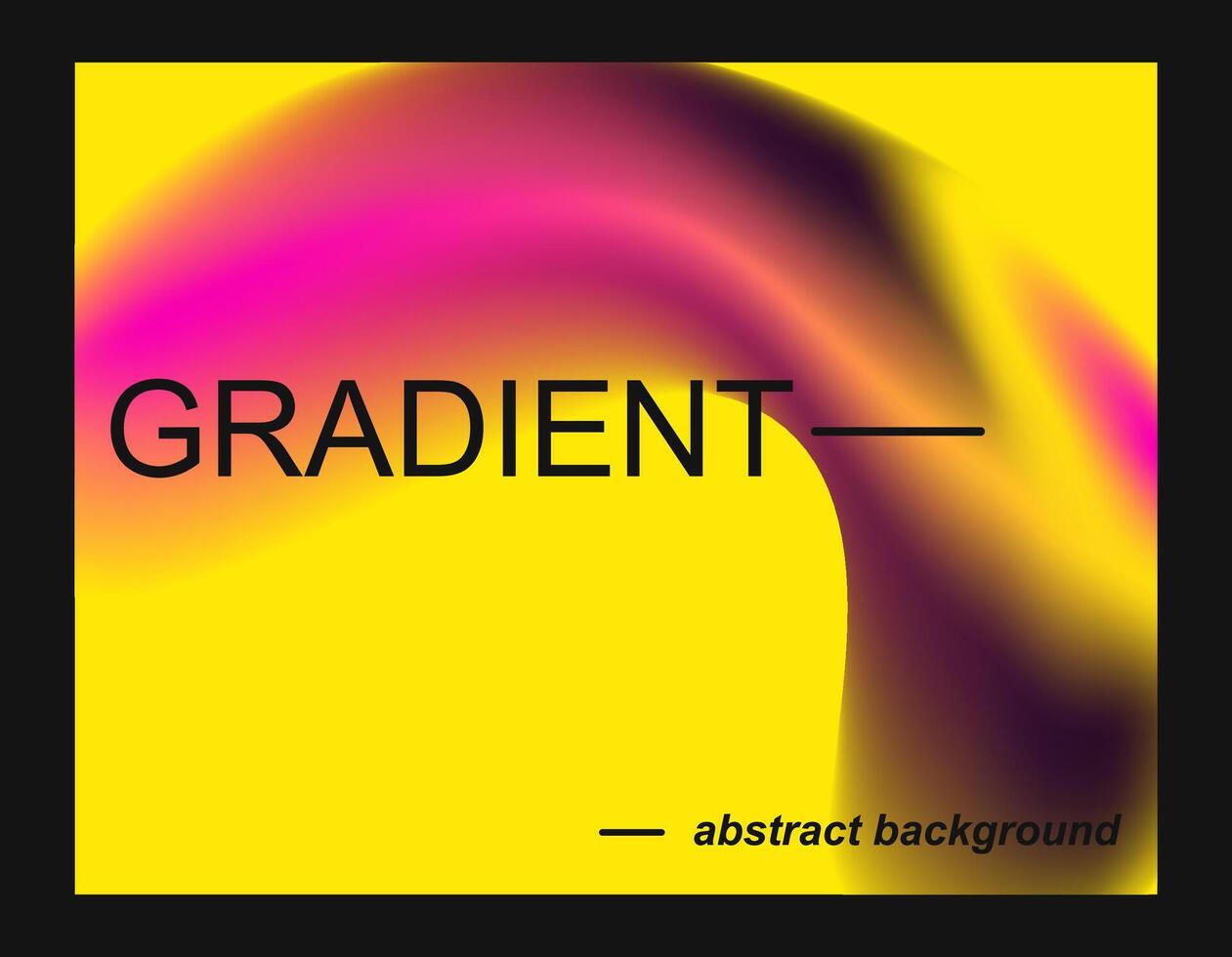 Abstract gradient background with smooth blur shapes.Black, yellow and pink color.Copy space.Wavy liquid gradient mesh.Grapic design.. vector