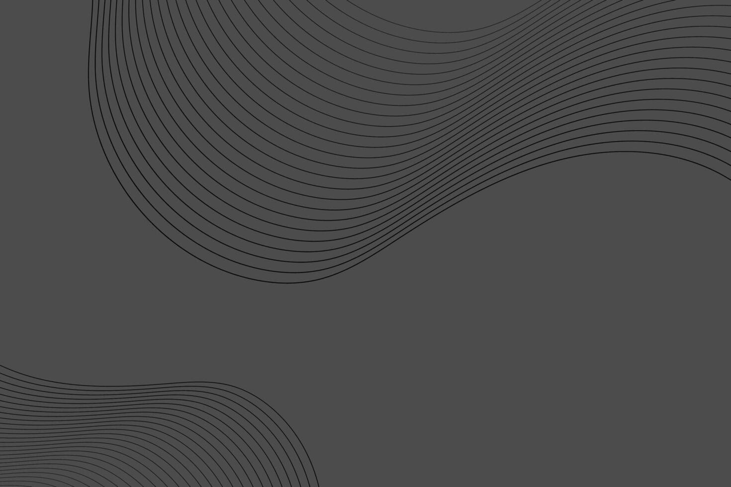 Minimalistic abstract background with waves, curve pattern, 3d effect, lines. Dynamic . Dark gray and black colors. vector