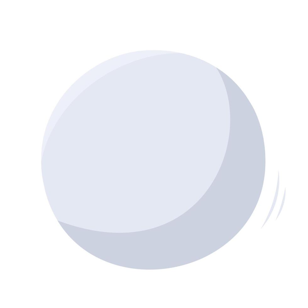 Single hand draw ball for ping pong isolated on white background. Sport equipment for table tennis game. illustration. Flat style. White and gray colors. Ping pong icon. vector