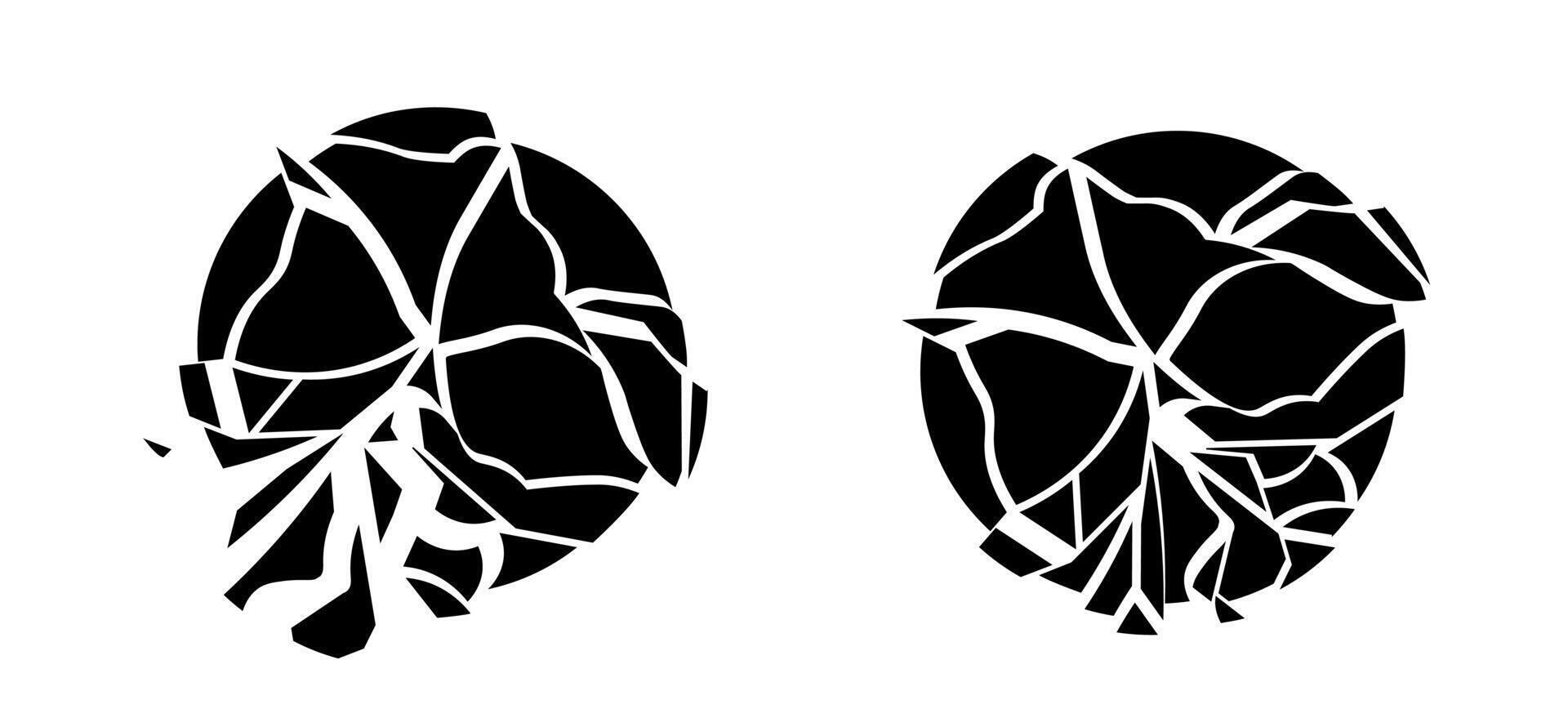 Broken black circle silhouette vector