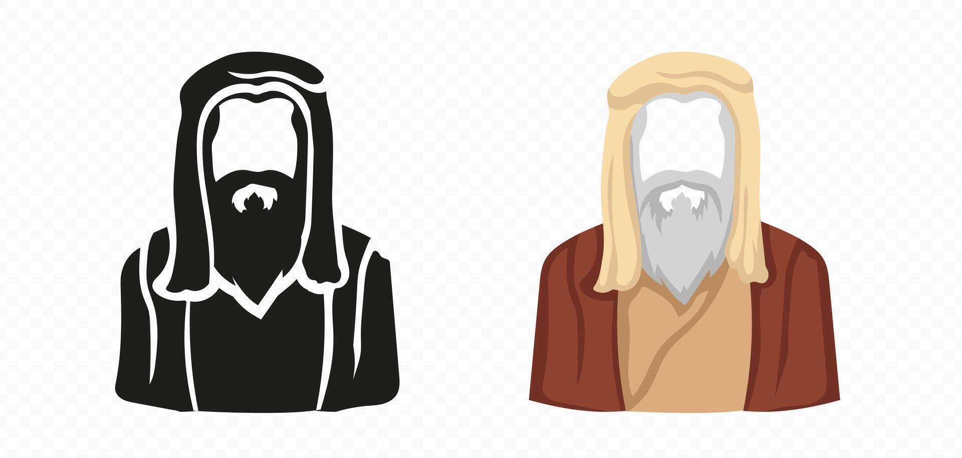 Religious Moses Bible historical person silhouette portrait vector