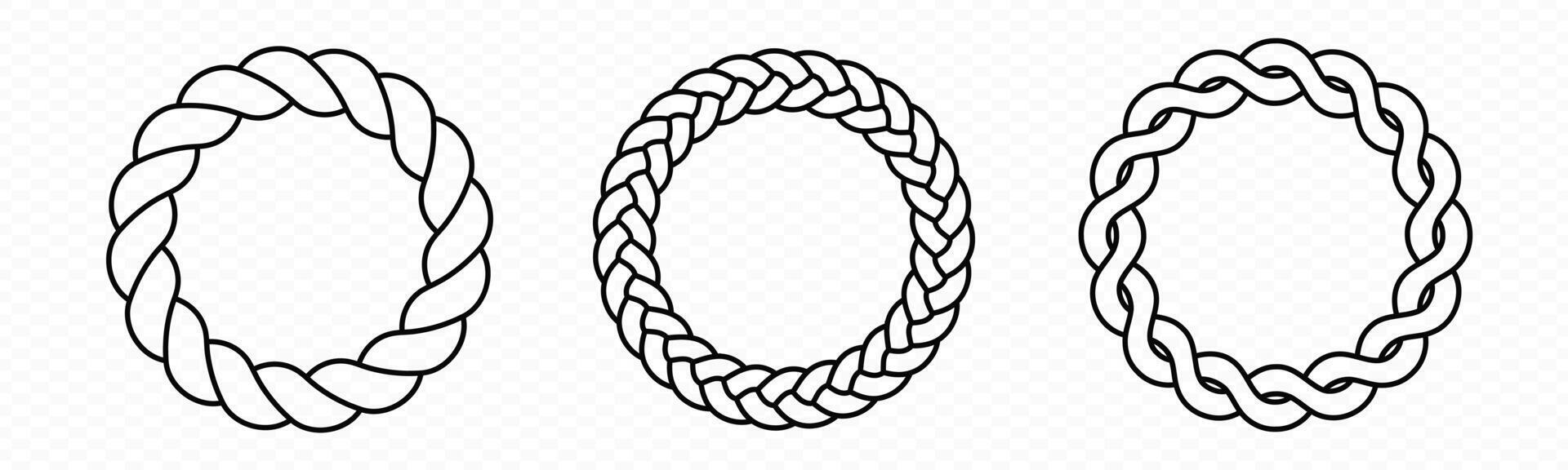 Braid circle frame. Round braided ring. 45697628 Vector Art at Vecteezy