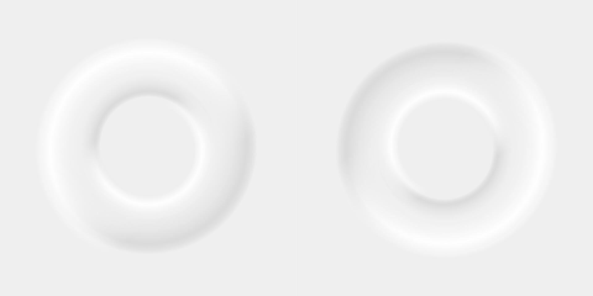 Round white icons in style of neomorphism vector