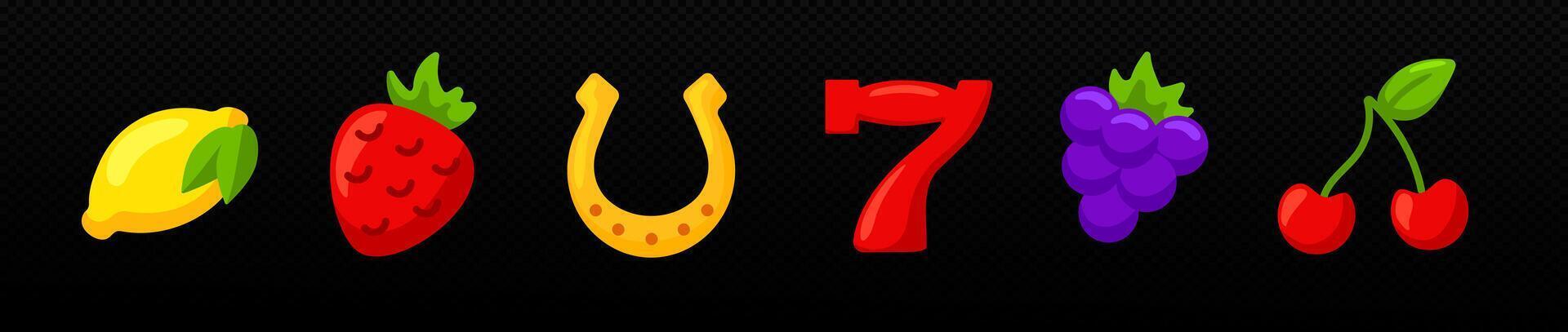 Casino Slot Game solid icons. Jackpot icon vector