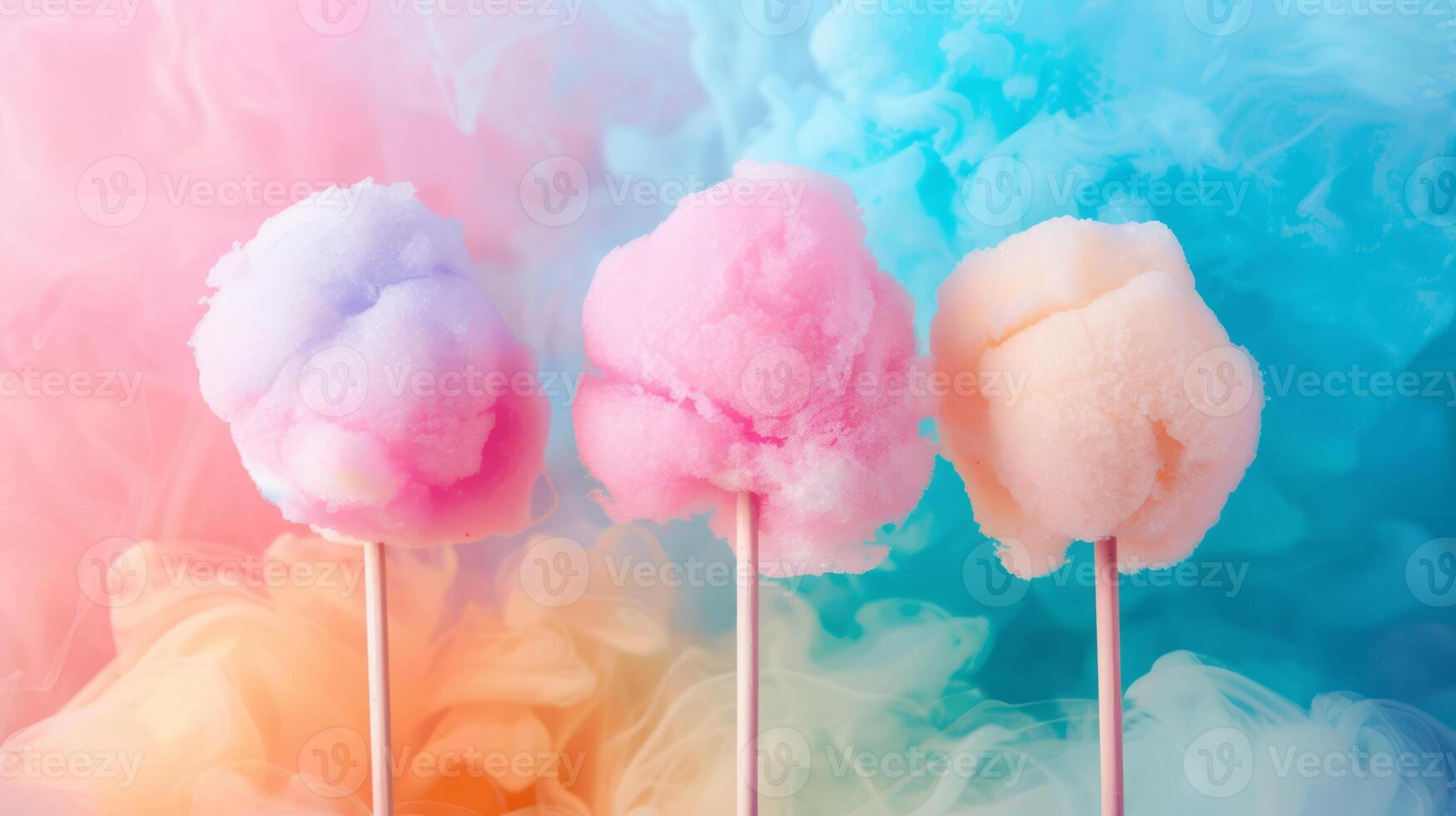 Colorful cotton candy in soft pastel color background. photo