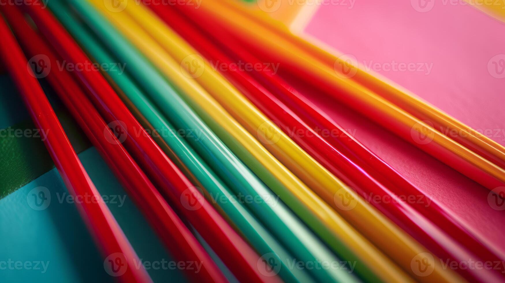 Vibrant red and green chopsticks on a colorful background, perfect for Asian cuisine concepts photo