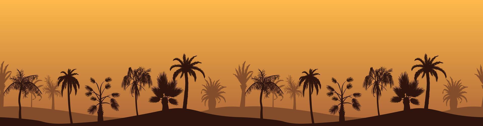palm tropical silhouette background vector
