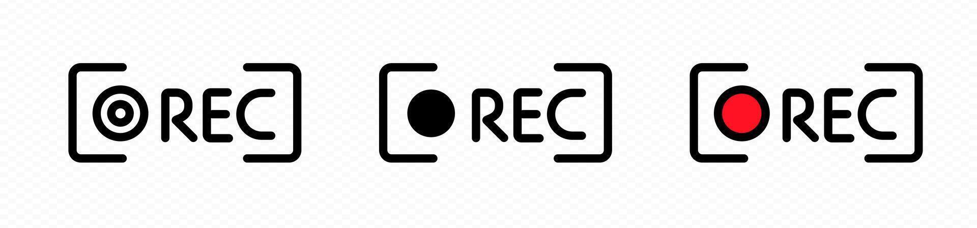 Live rec icon. Record movie icon vector