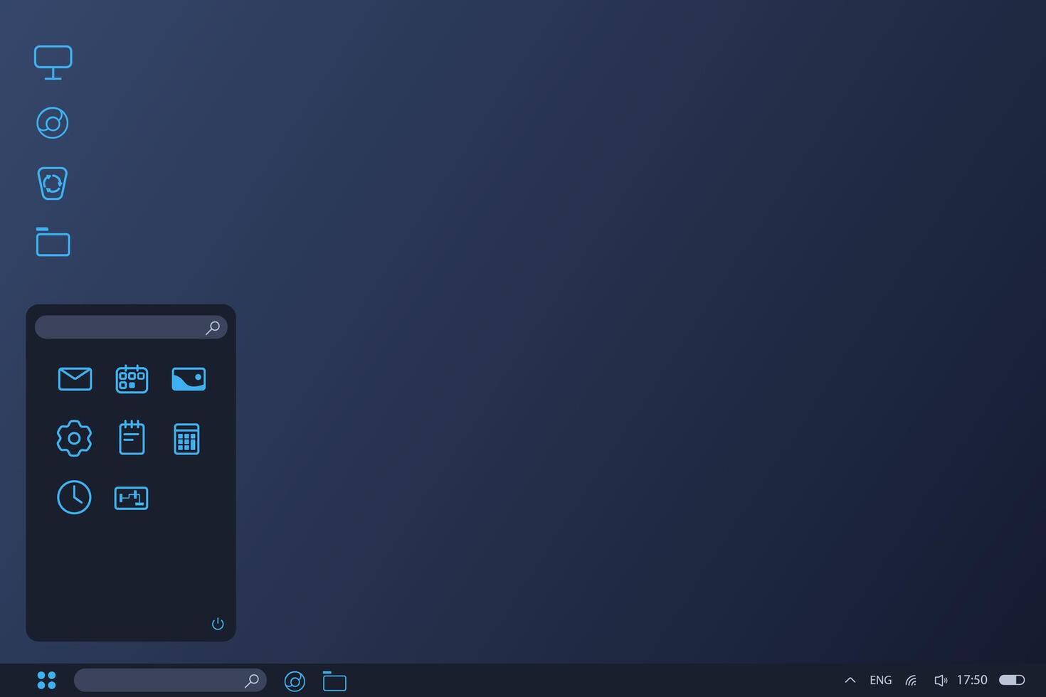 Computer desktop web interface template vector
