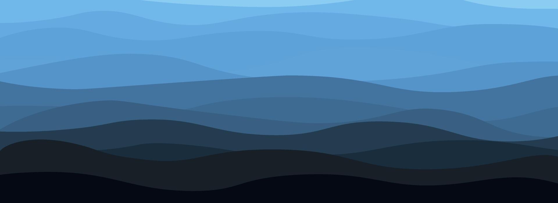 Sea curve blue wave background vector