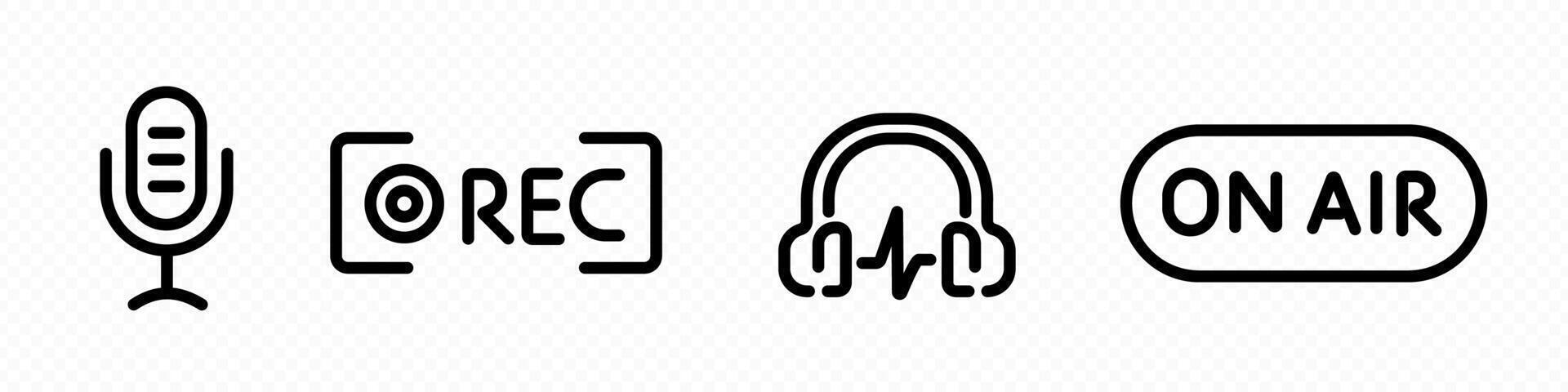 live Mic Voice Audio icon. Sound or rec record icon vector