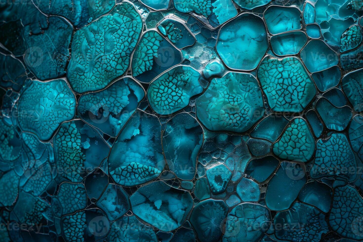 The is a close up of a blue and green patterned surface photo