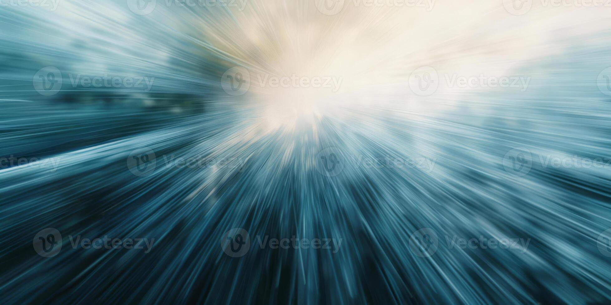 Dynamic Light Burst Speeding Through a Blurred Forest photo