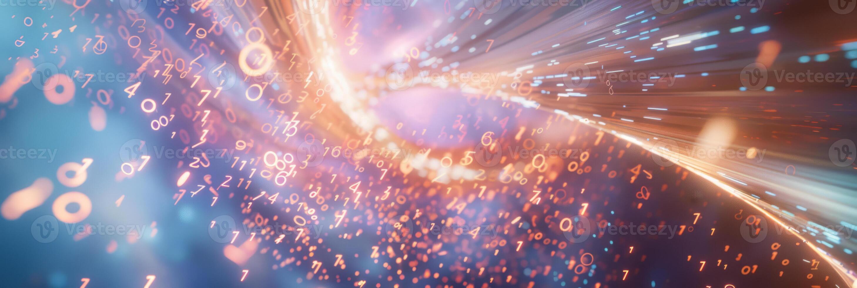 Futuristic Virtual Reality Concept with Streaming Data Lights photo