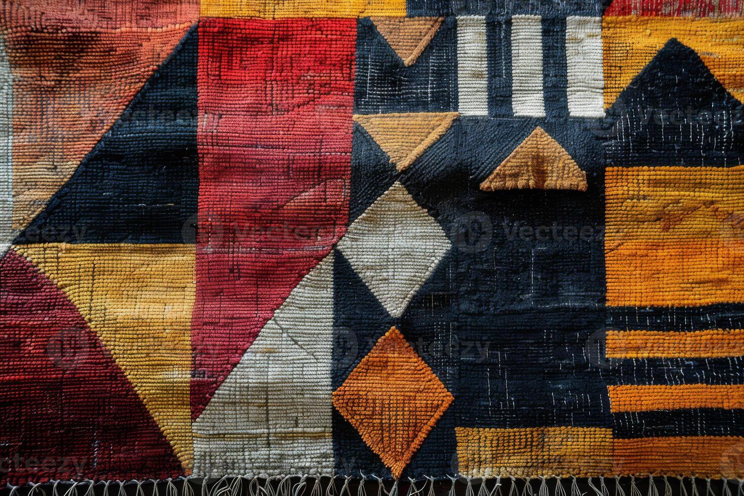 Vibrant Abstract Rug with Bold Geometric Patterns photo