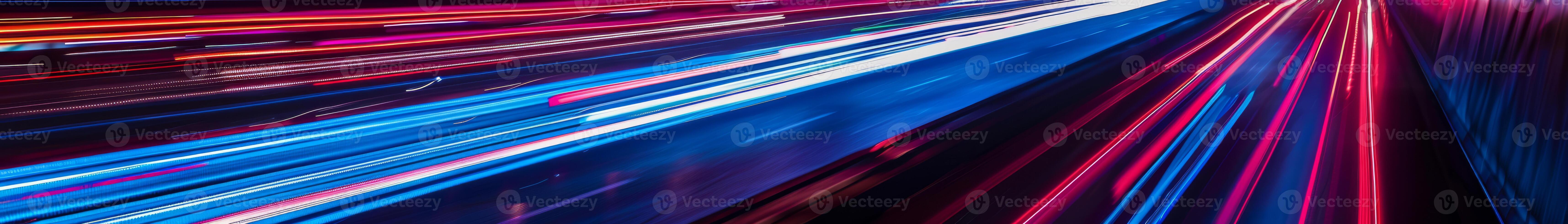 Neon Light Speed Effect with Blue and Red Streaks photo