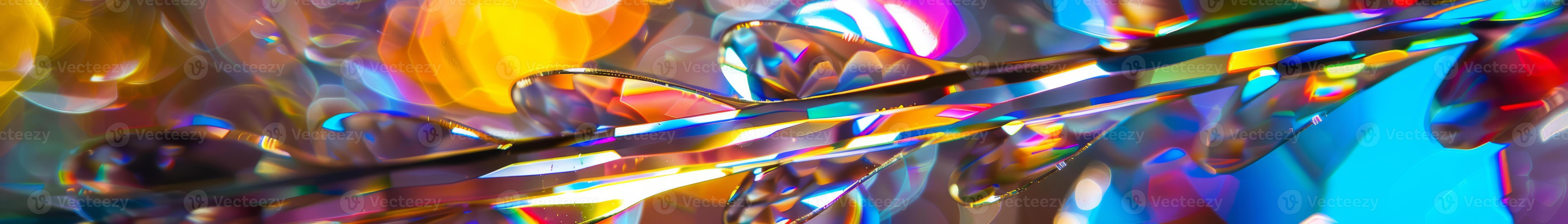 Vibrant Glass Sculpture Highlighted by Colorful Light Beams photo