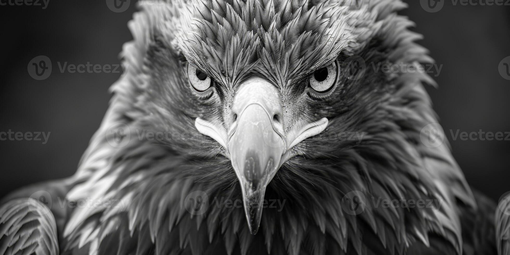 A close up of an eagle s face with its eyes open and its mouth open photo