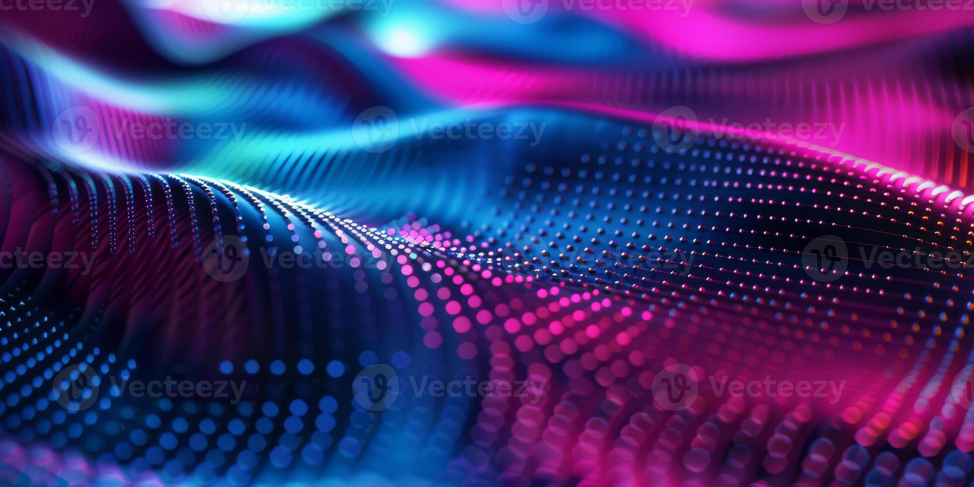 Vivid Digital Mesh Curving in a Smooth Gradient photo