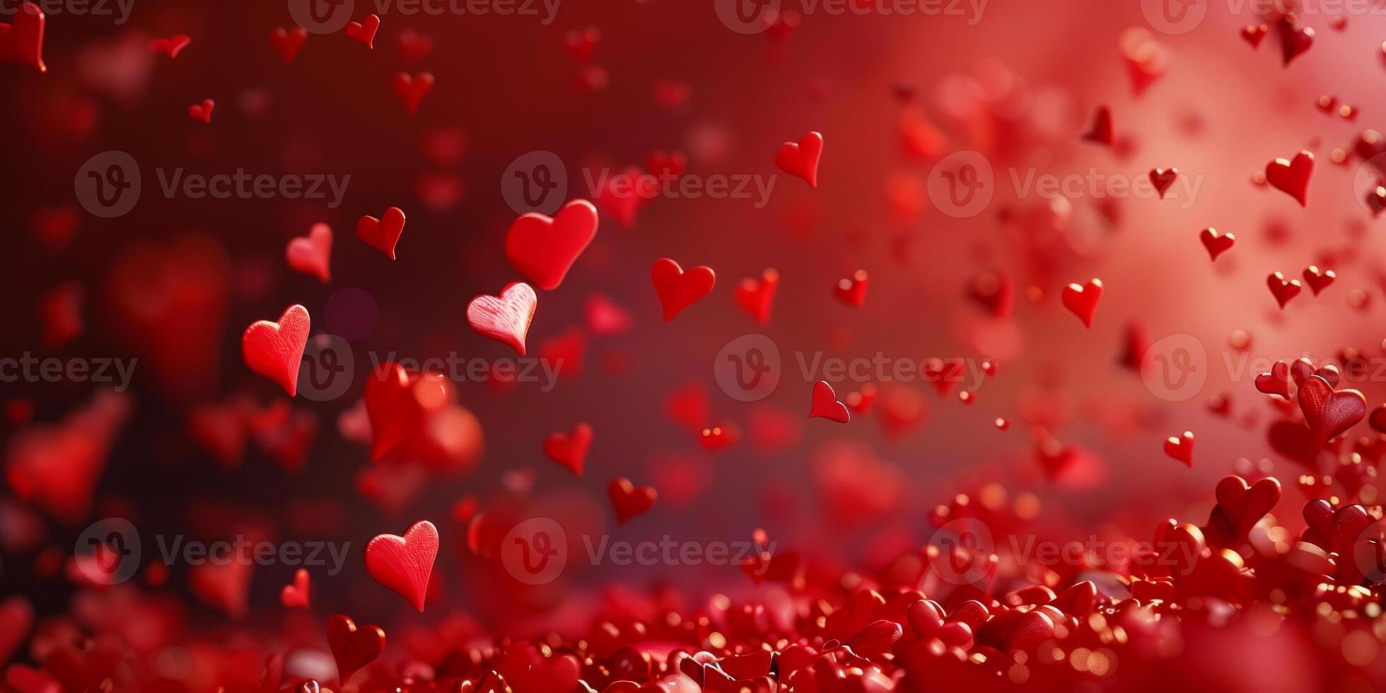 A red background with many red hearts scattered throughout photo