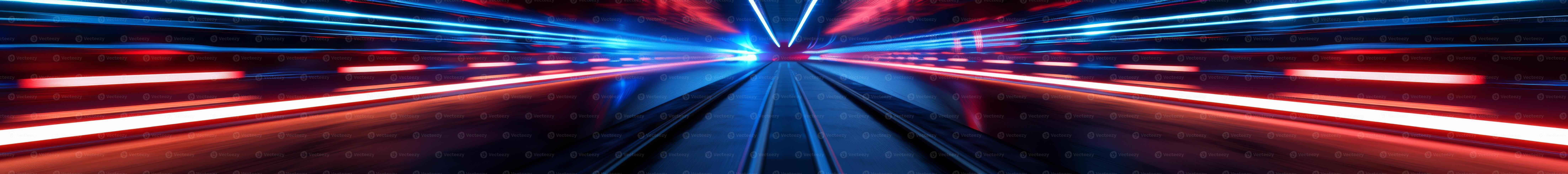 Speed Tunnel with Blue and Red Neon Glow photo