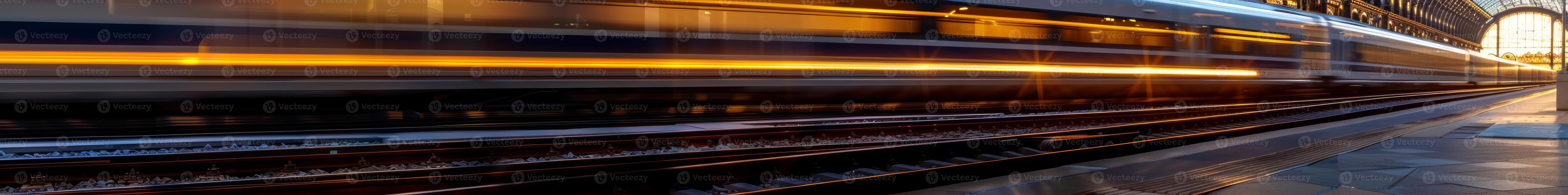 HighSpeed Train in Motion at Twilight, Vibrant Long Exposure photo