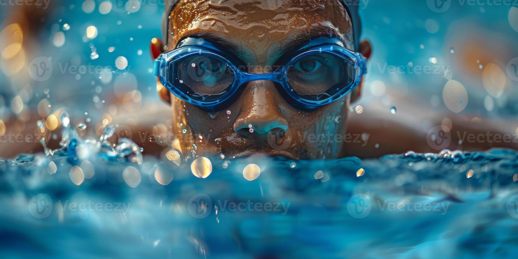 Competitive Swimmer in MidStroke, Powerful and Focused photo
