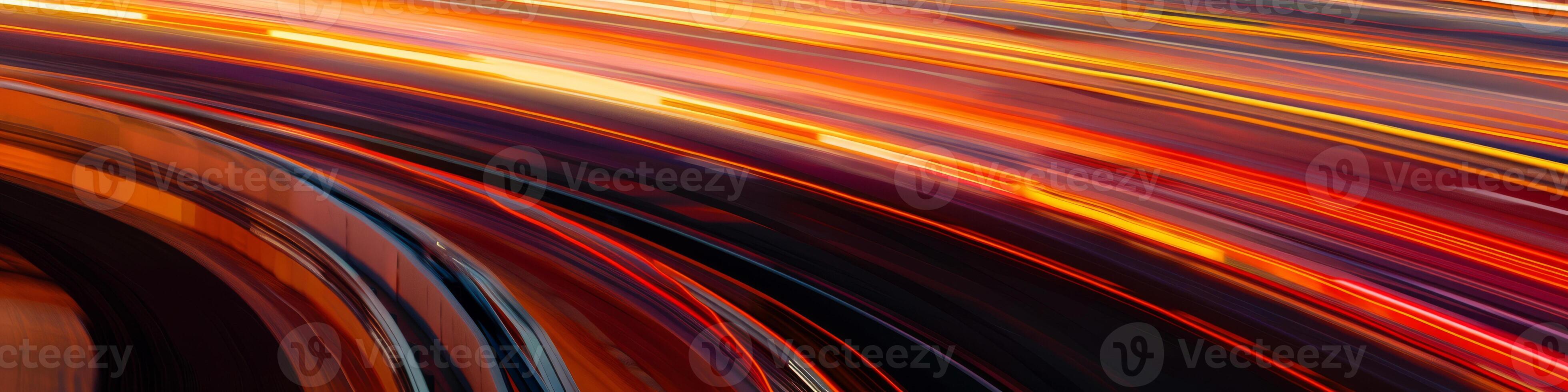 Speedway Curve Captured at High Velocity with Warm Light Streaks photo