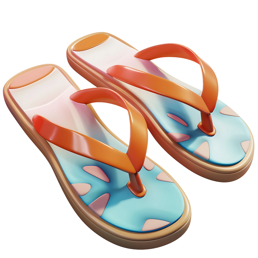 Vibrant flip-flops, perfect for summer fashion and beachwear png