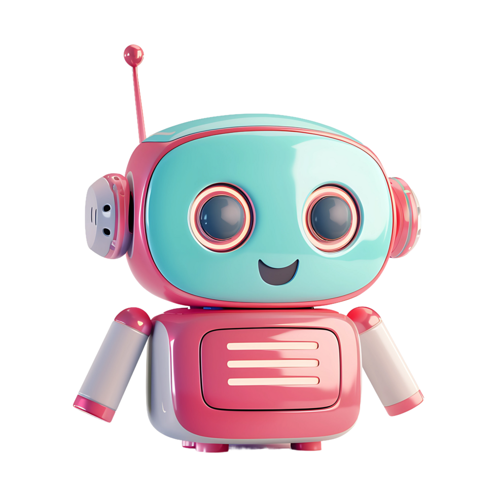 3d artificial intelligence chatbot on transparent background png