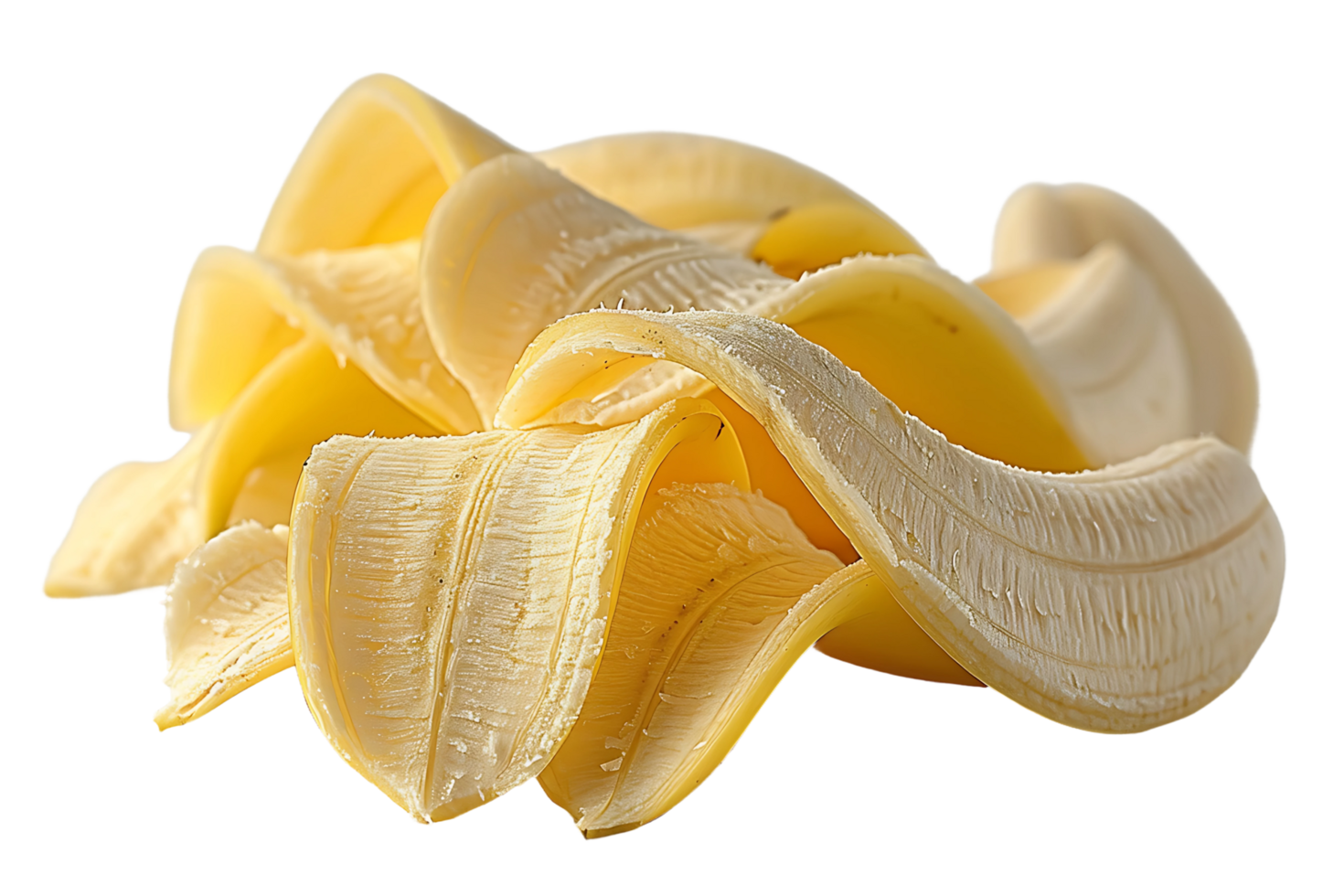 peeled cut bananas on transparent background png