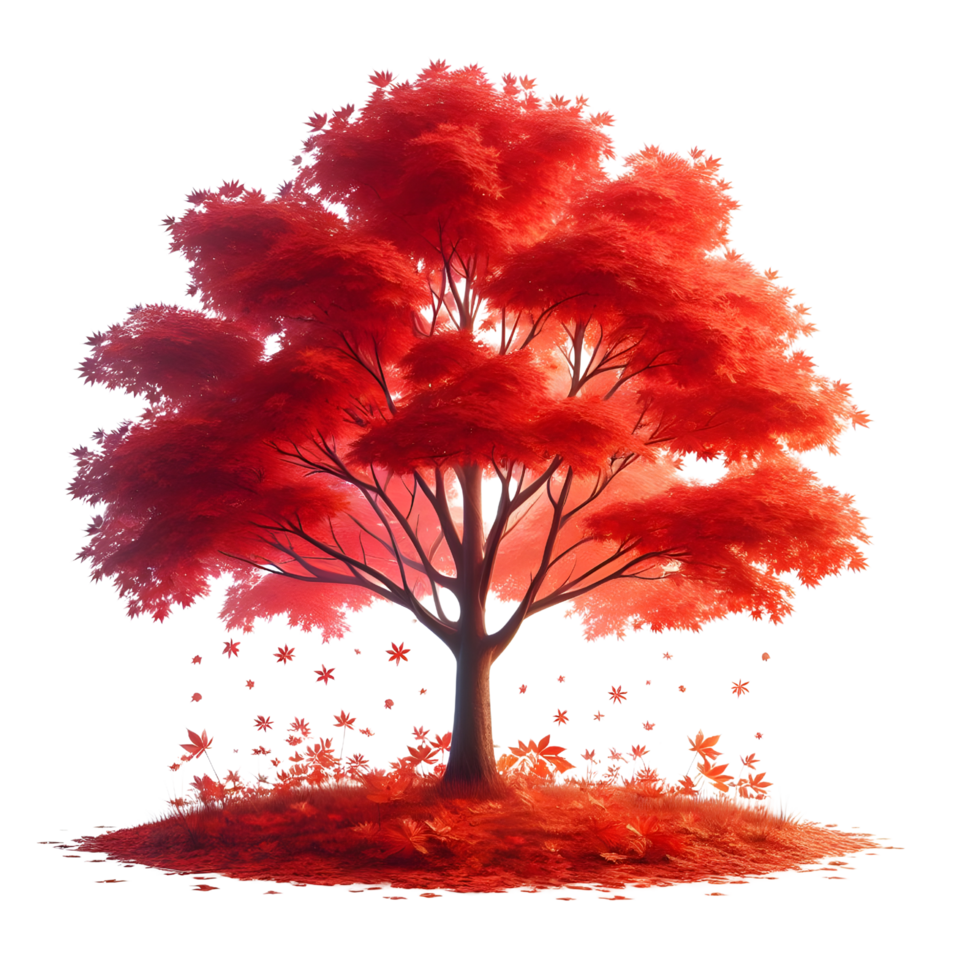 Red Maple Tree on transparent background png
