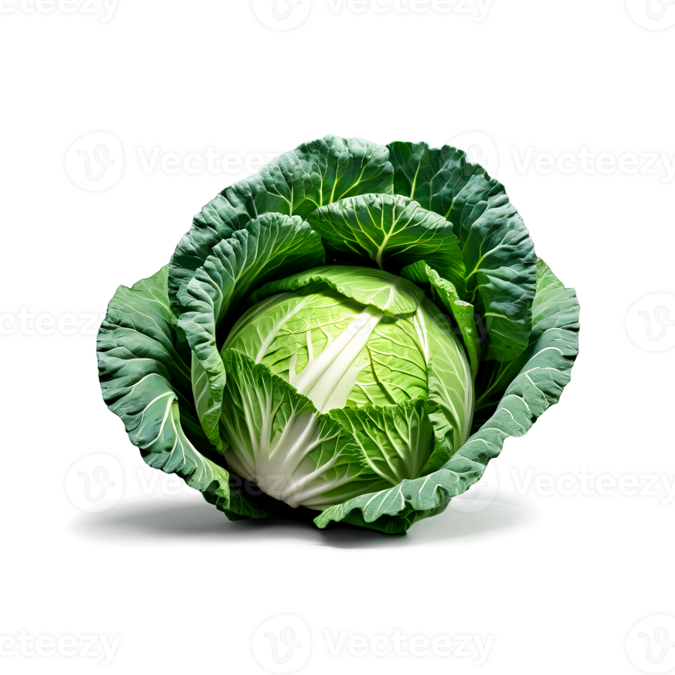 Cabbage A whole head of cabbage, captured from a low angle to create a sense of grandeur, with creative png