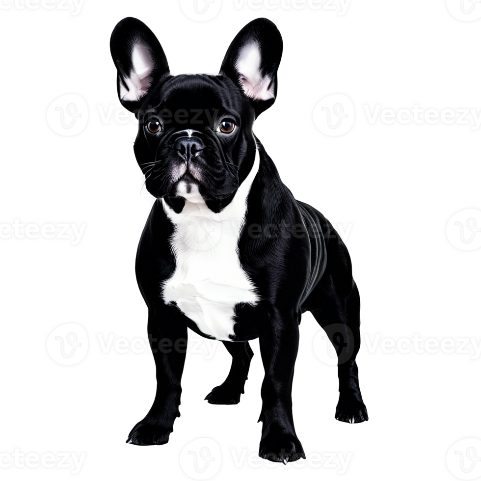 Silhouette of French BullDog isolated on transparent background png