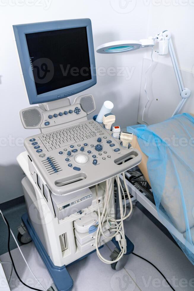 Hospital healthcare scanning technology. Medical stomach diagnostic. photo