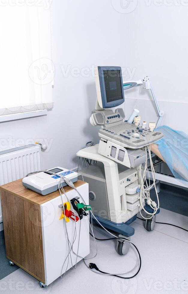 Ultrasound scanning technology equipment. Professional medicine scanner. photo