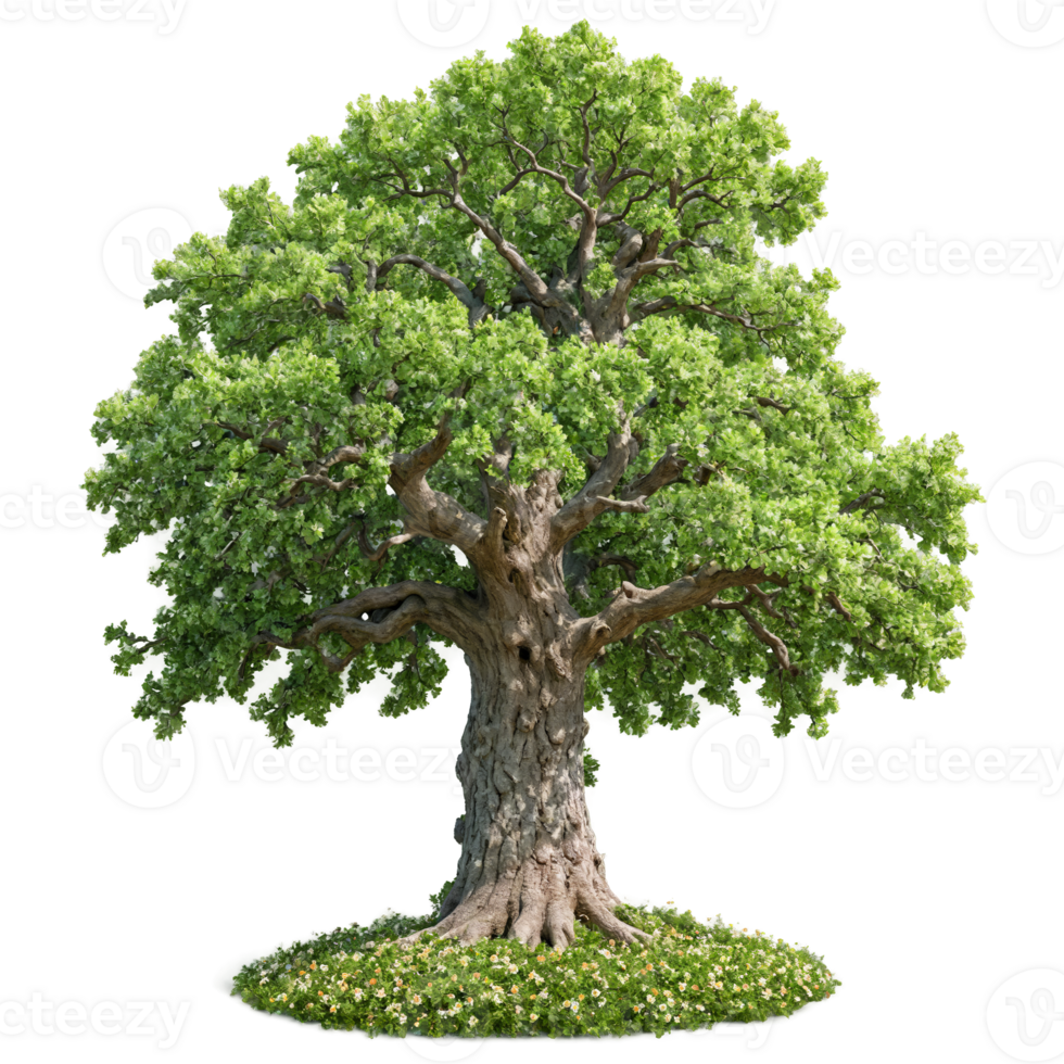 Oak Tree majestic tree with a thick gnarled trunk and broad spreading branches covered in png