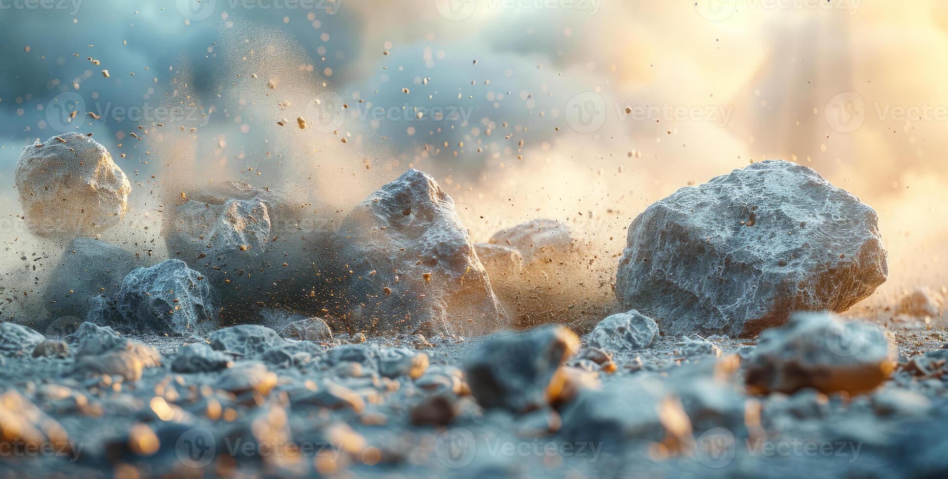 The big rocks from the volcano eruption photo