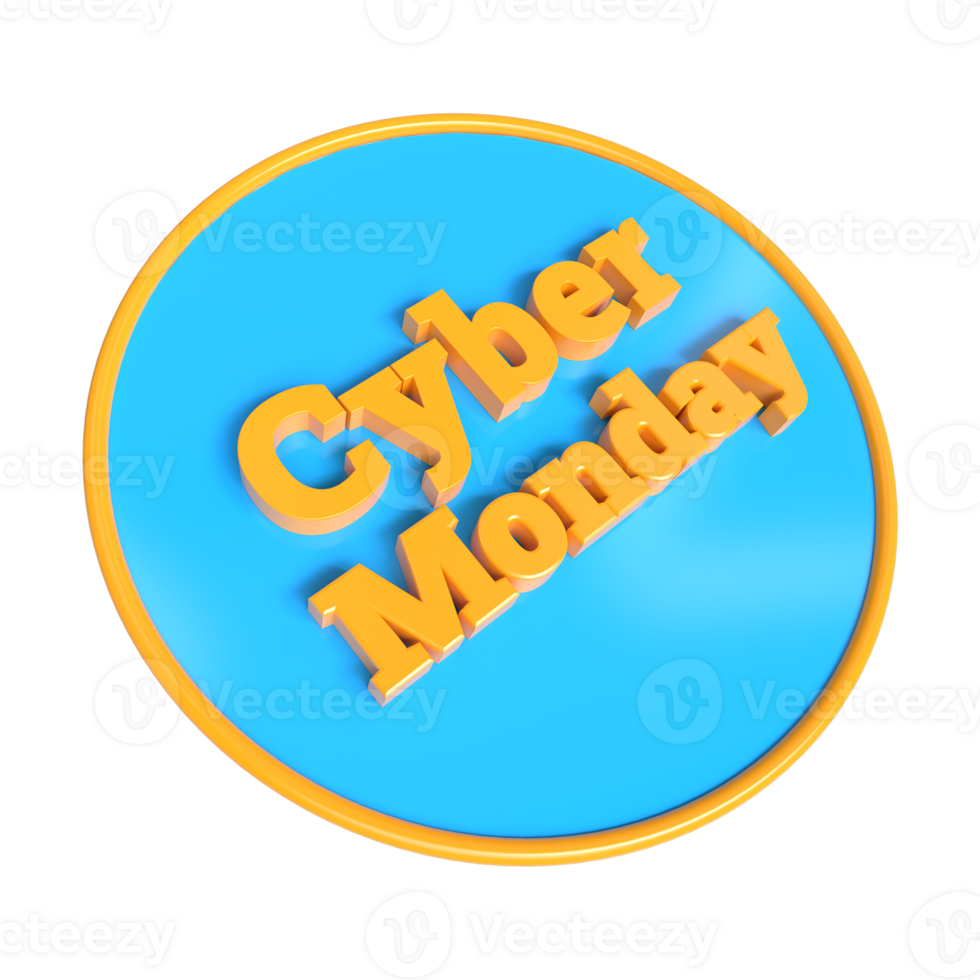 3D Cyber Monday rendering for sale tag png