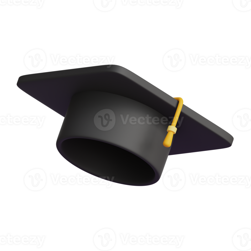 Graduation cap education 3d icon png