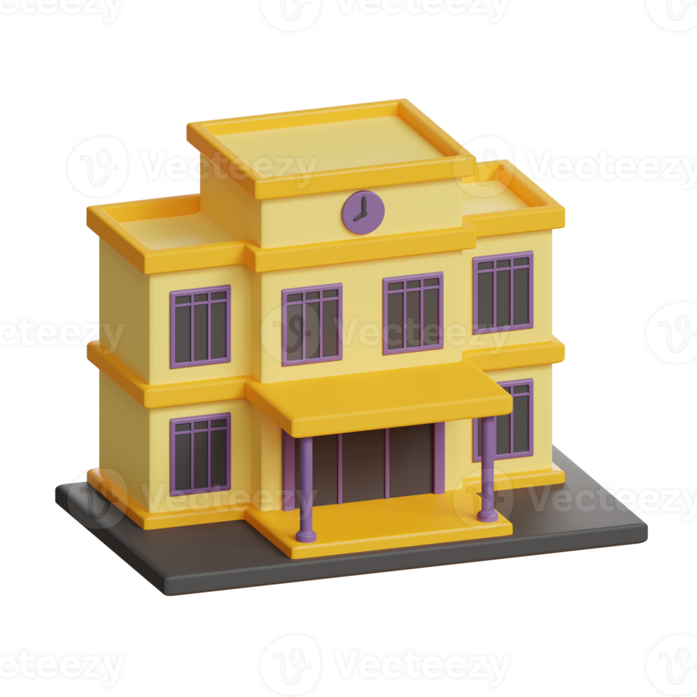 3d school building education icon png