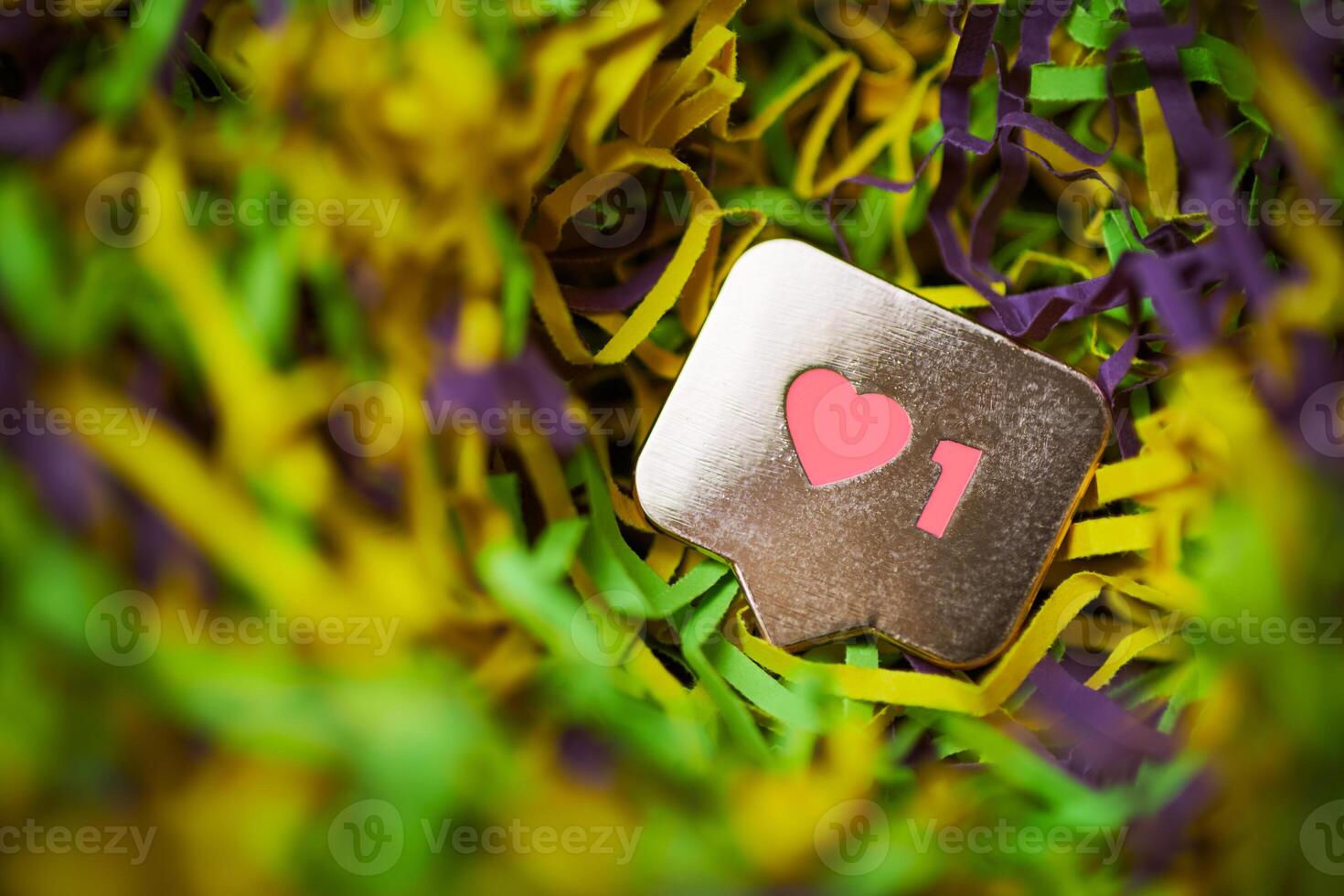 Like sign button, symbol with heart and one digit photo