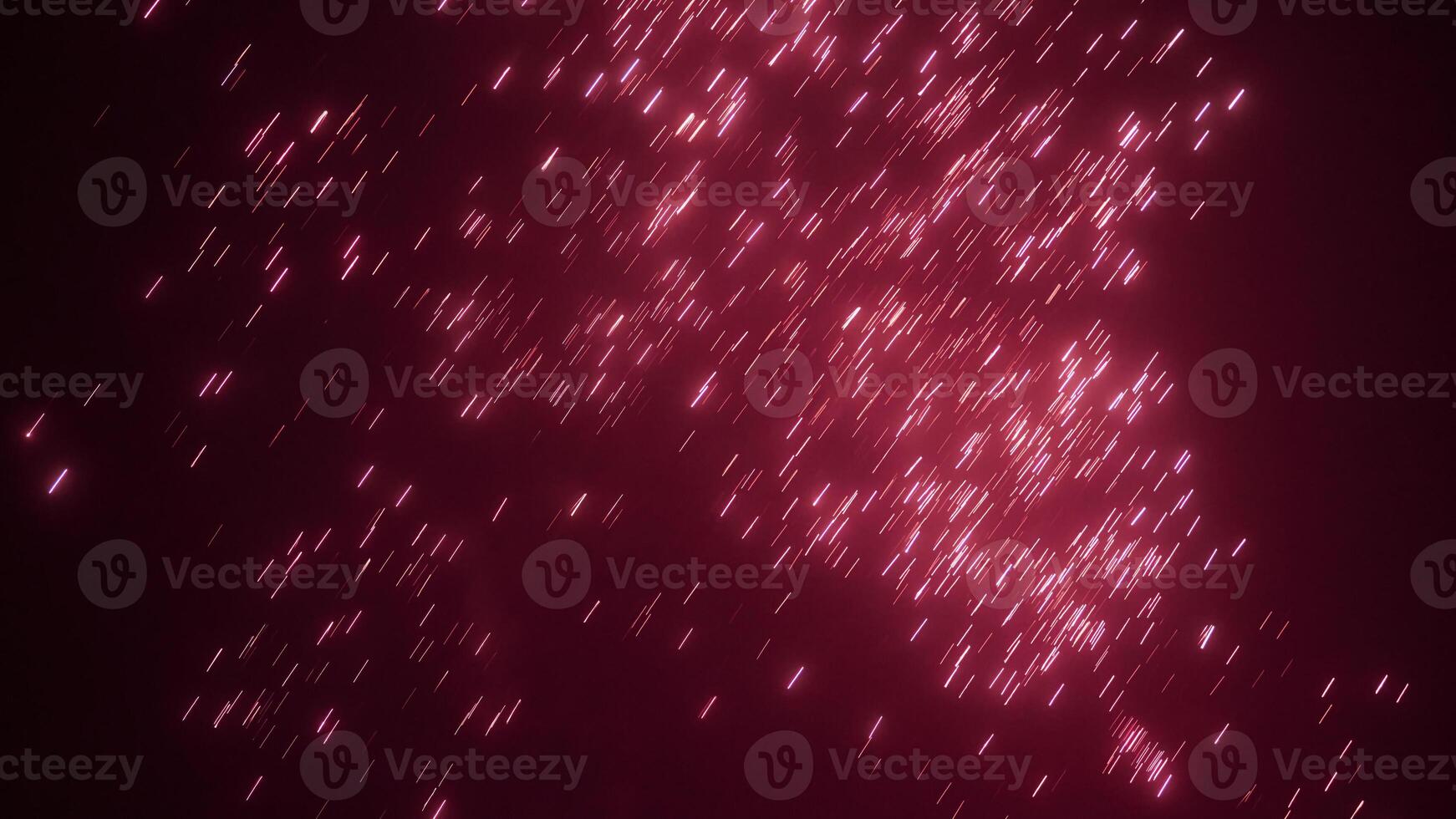Pink red night fireworks bright sparkles and shiny festival explosion, glittering motion of sky fire photo