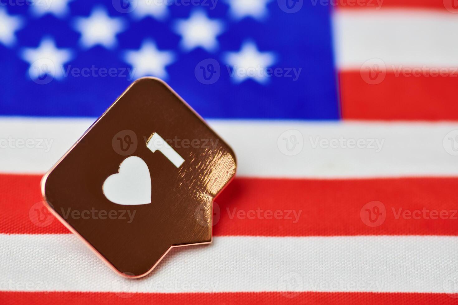 Like symbol on USA flag photo