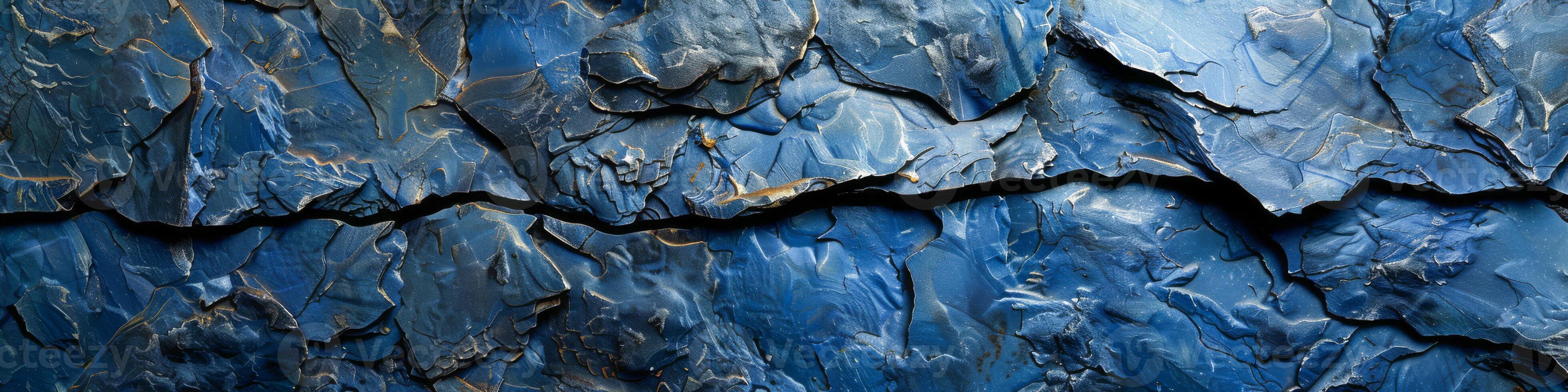 Rugged Blue Texture Weathered Paint on Concrete Surface photo