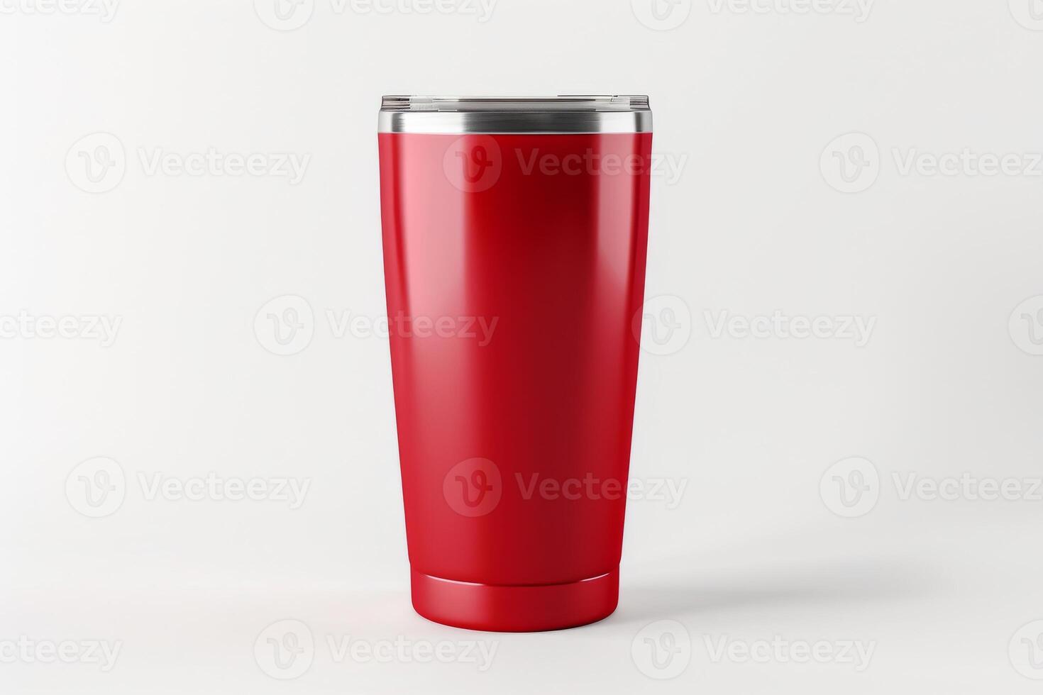 modern red tumbler on white background mockup concept photo