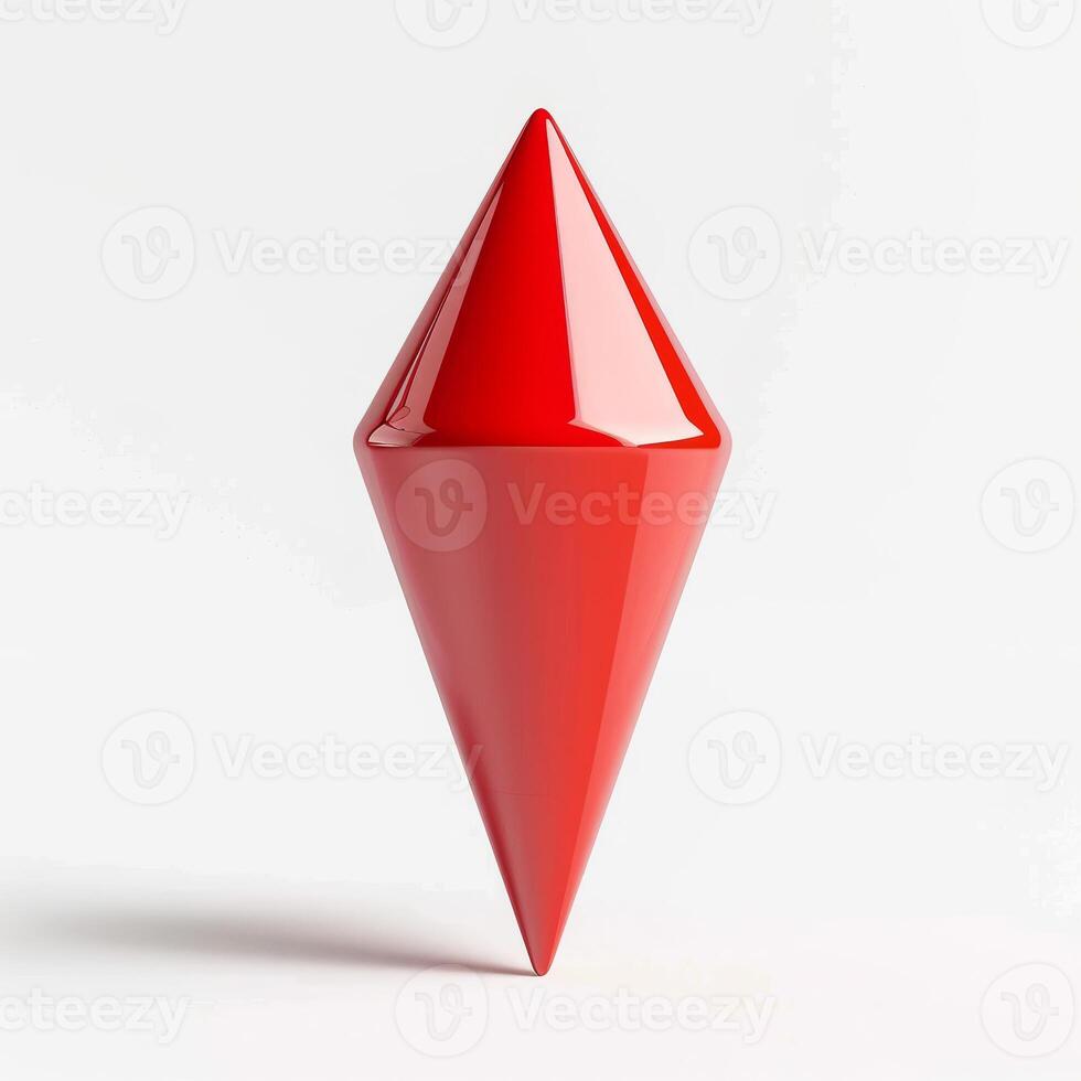 a red marker point on white background photo
