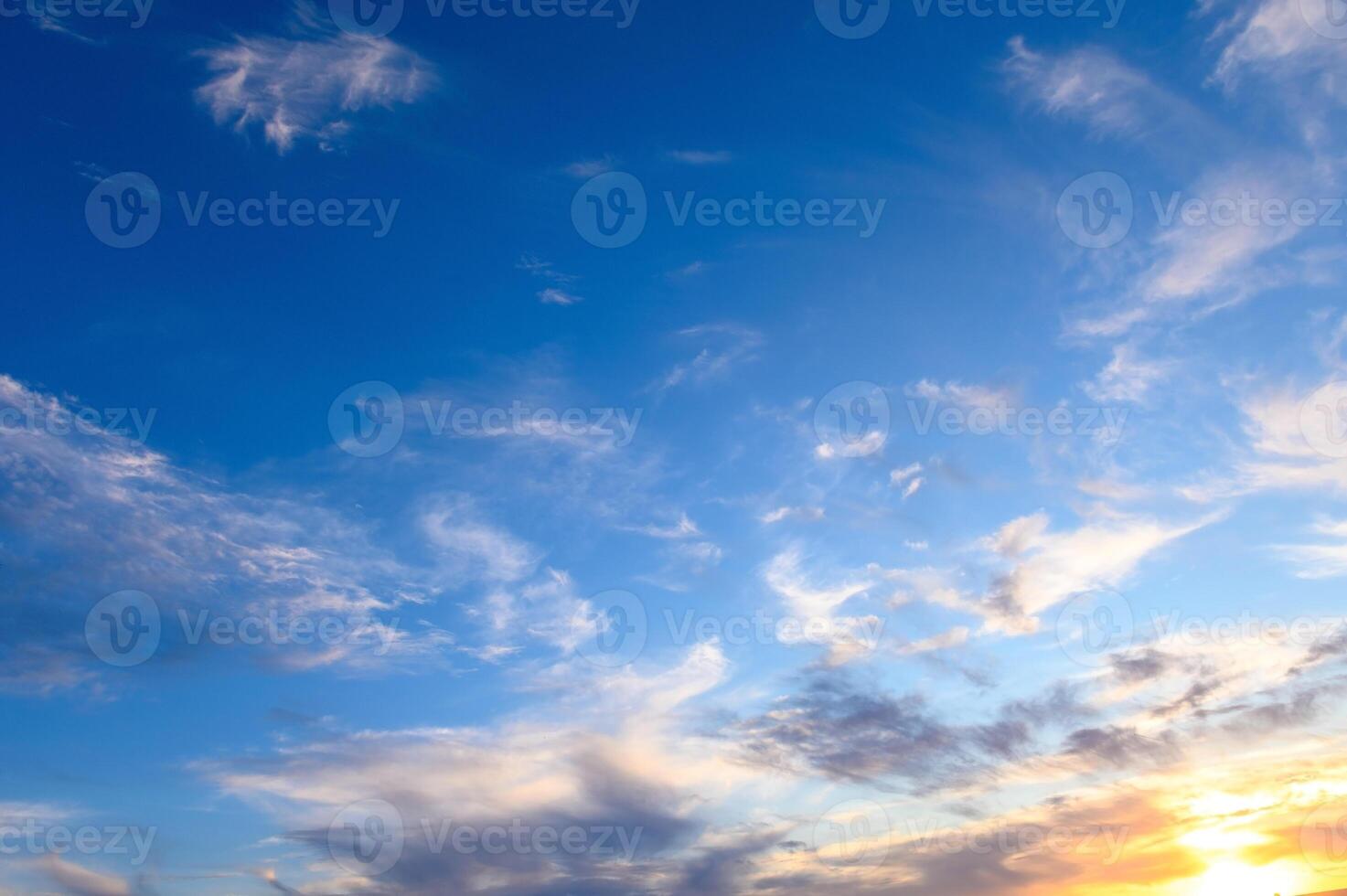 Scenic sundown cloudscape for background. Afterglow of sunset.2 photo