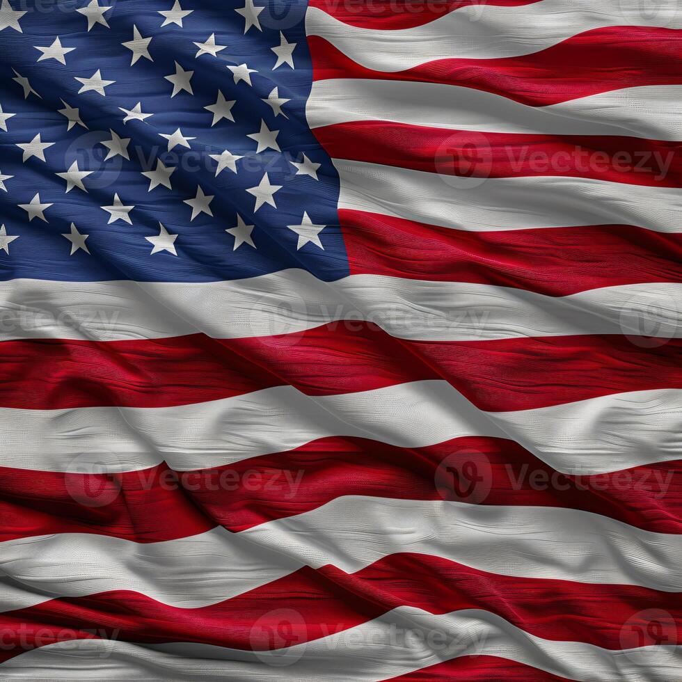 Closeup shot of the waving flag of the united state photo